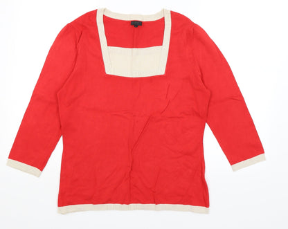 Preloved HIJKLM Womens Red   Pullover Jumper Size L - Front