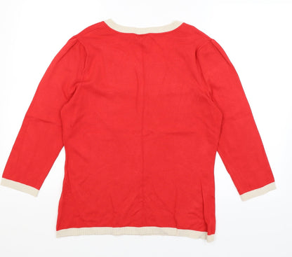 Preloved HIJKLM Womens Red   Pullover Jumper Size L - Back