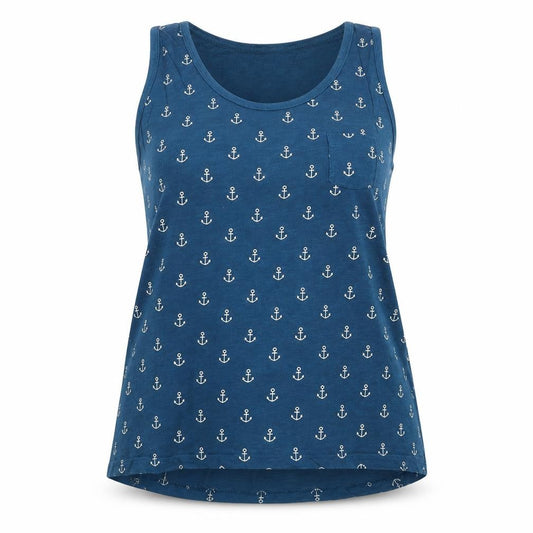 Avenue Womens Blue   Basic Tank Size 16  - Anchors