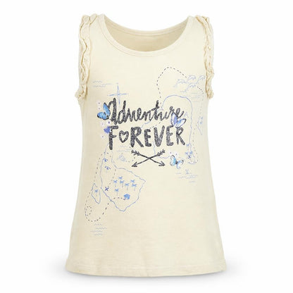 Front view of H&M girls’ yellow basic tank, size 5-6, years - adventure forever