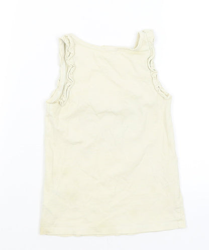 Back view of H&M girls’ yellow basic tank, size 5-6, years - adventure forever