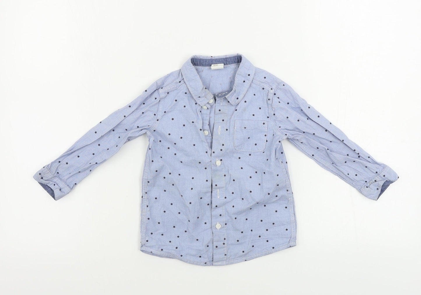 H&M  Boys Blue   Basic Button-Up Size 2 Years  - Star pattern
