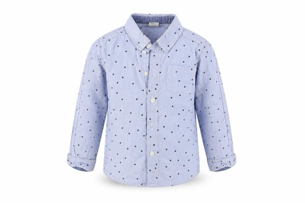 H&M  Boys Blue   Basic Button-Up Size 2 Years  - Star pattern