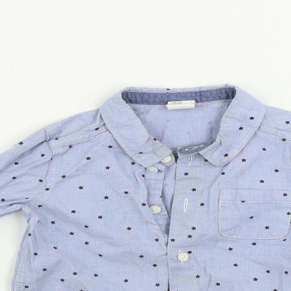 H&M  Boys Blue   Basic Button-Up Size 2 Years  - Star pattern