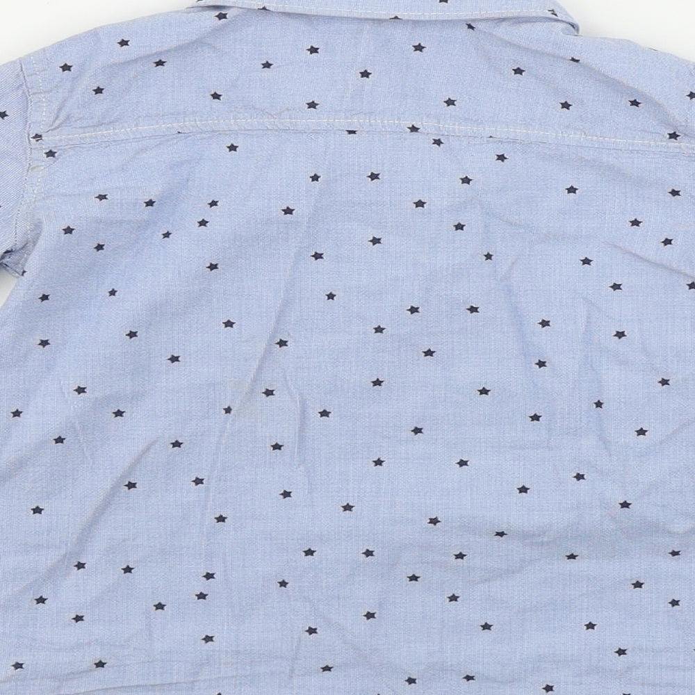 H&M  Boys Blue   Basic Button-Up Size 2 Years  - Star pattern