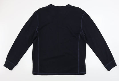 Back view of Easy men’s blue jumper, size 2XL