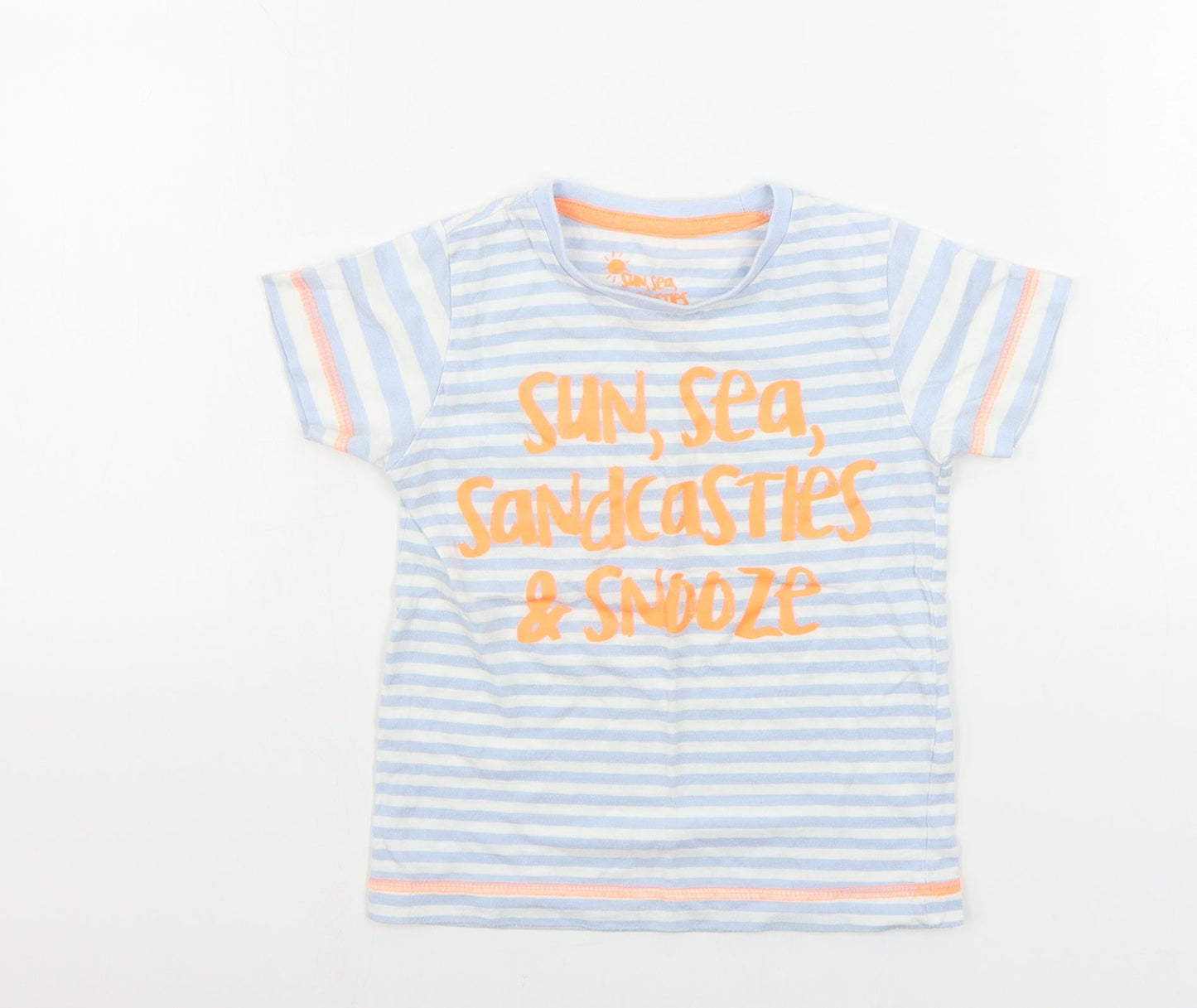 Preworn  Boys Blue Striped  Camisole T-Shirt Size 18-24 Months