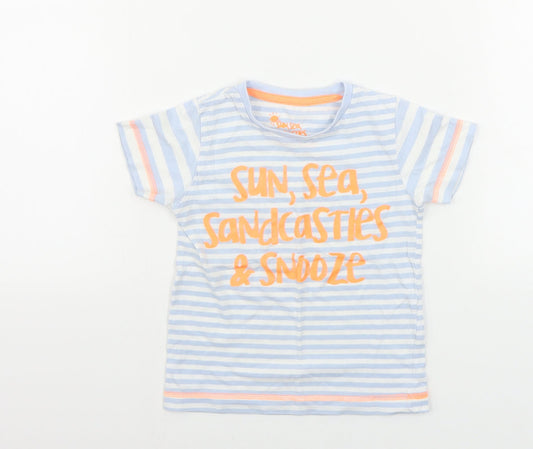 Preworn  Boys Blue Striped  Camisole T-Shirt Size 18-24 Months