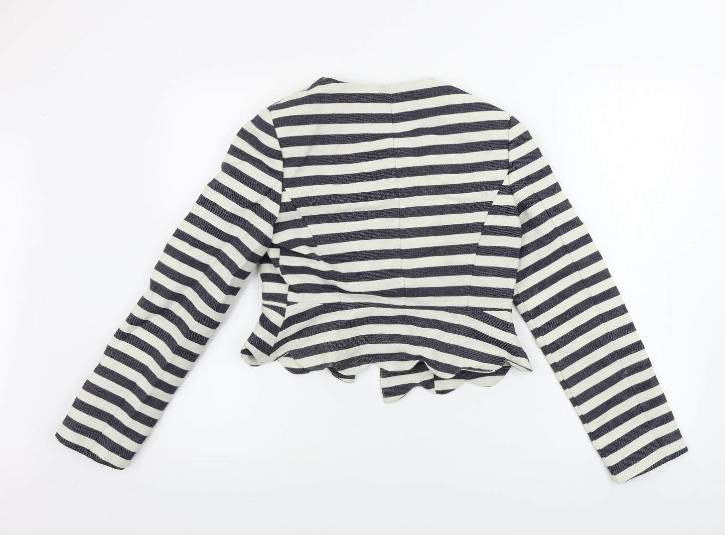 Atmosphere Womens Beige Striped  Jacket Coat Size 8