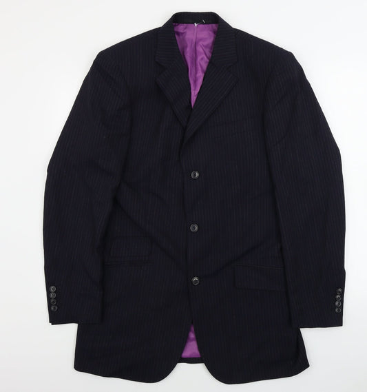 antich collection Mens Blue Striped  Jacket Blazer Size 38