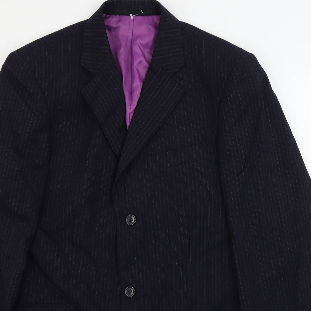 antich collection Mens Blue Striped  Jacket Blazer Size 38