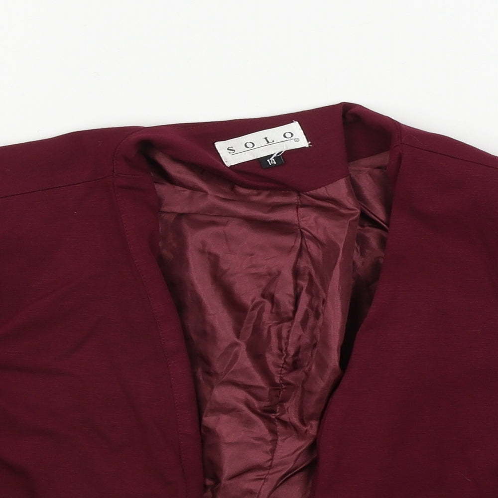 Solo  Womens Purple   Jacket Blazer Size 14