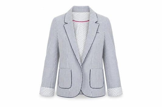 Atmosphere  Womens White Striped  Jacket Blazer Size 10