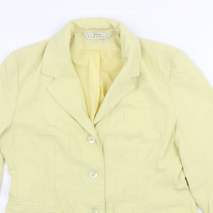 Classics Womens Yellow   Jacket Blazer Size 12