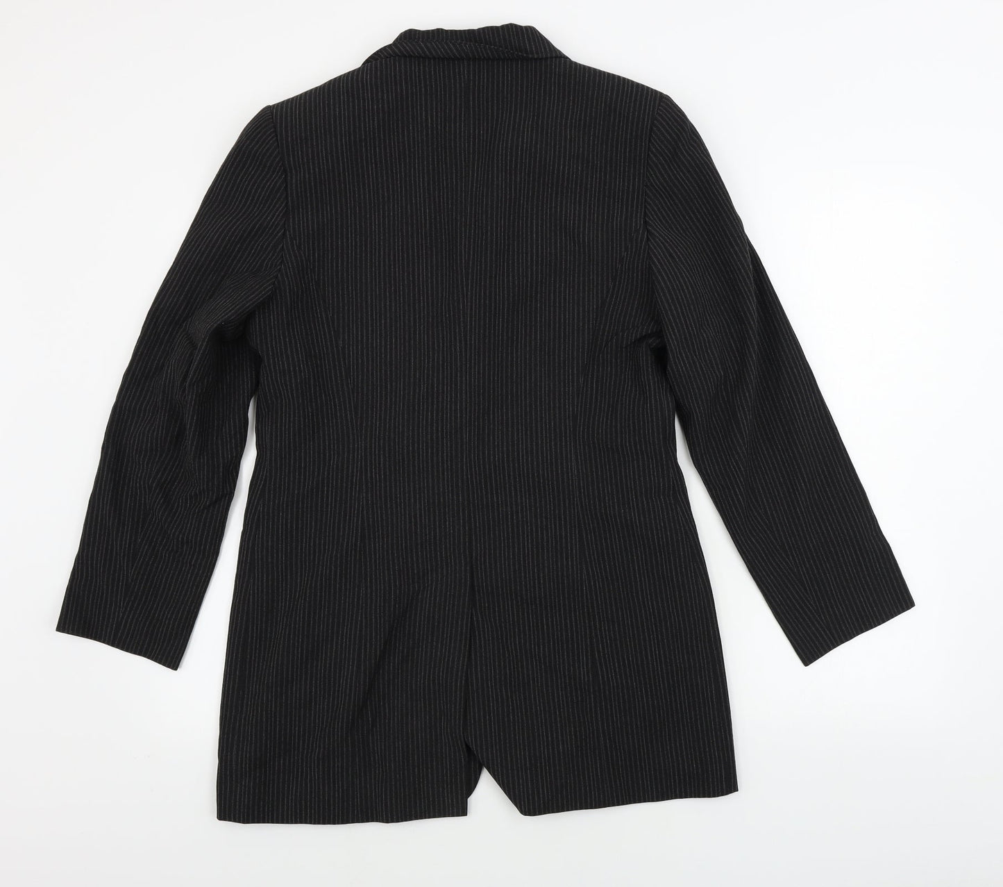 FASHION EXTRA Womens Black Striped  Jacket Blazer Size 12
