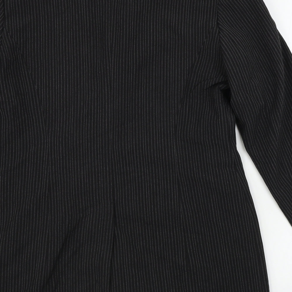 FASHION EXTRA Womens Black Striped  Jacket Blazer Size 12