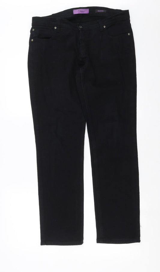 Disco Womens Black  Denim Skinny Jeans Size 14 L29 in