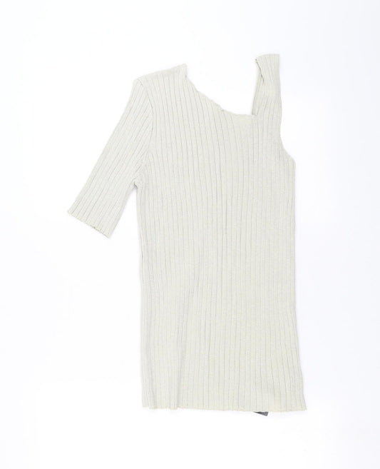 NEXT Womens Beige   Pullover Jumper Size 14  - One Sleeve