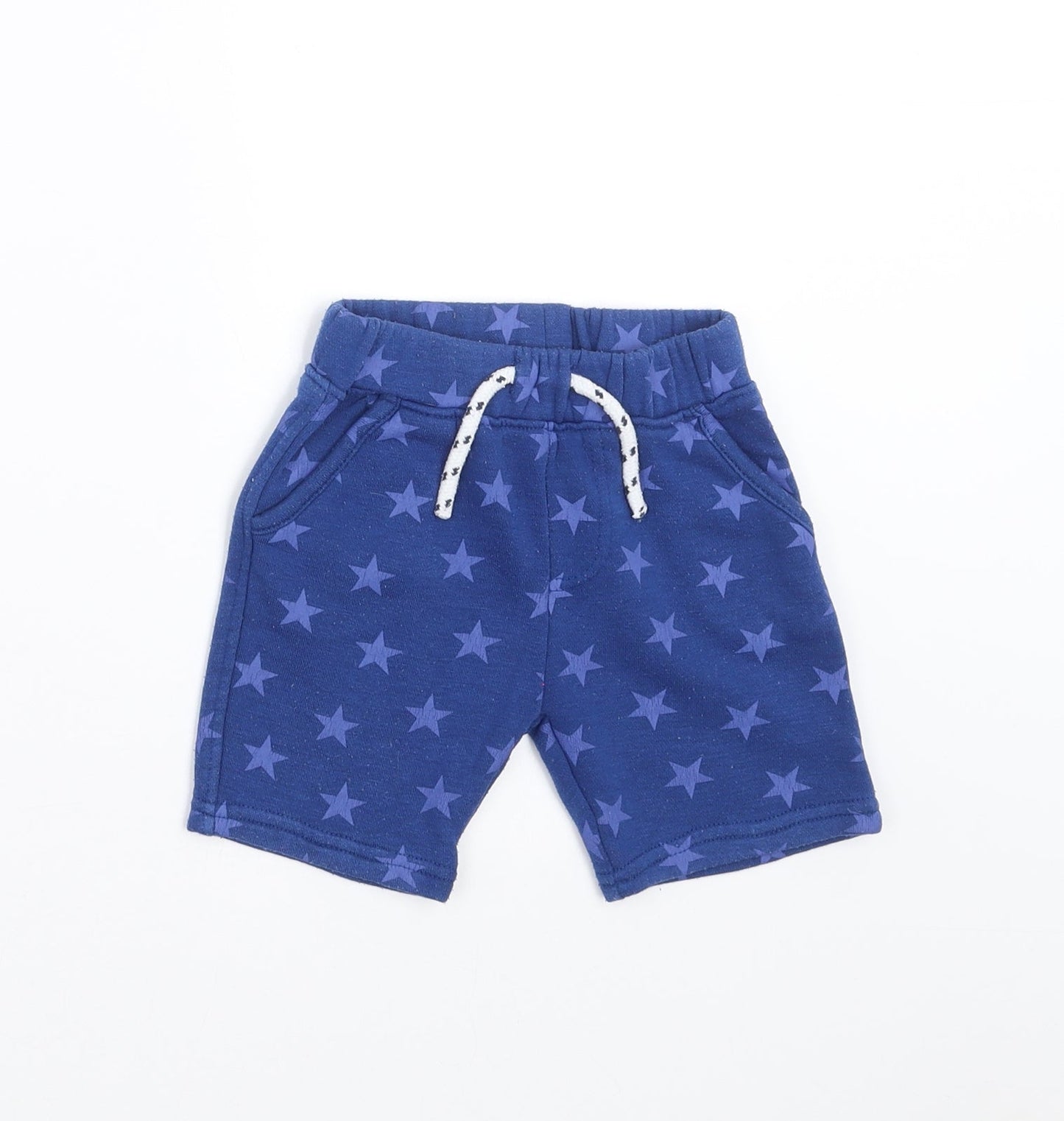 Primark Boys Blue Geometric   Trousers Size 12-18 Months  - star pattern shorts
