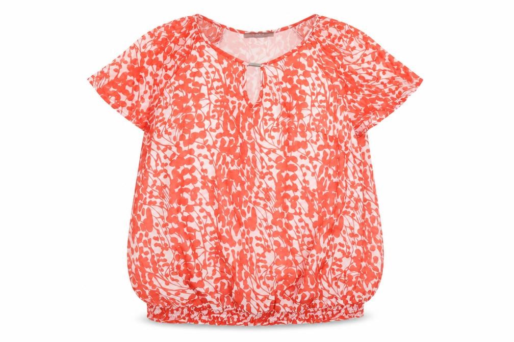 Savoir Womens Red Geometric  Basic Blouse Size 16