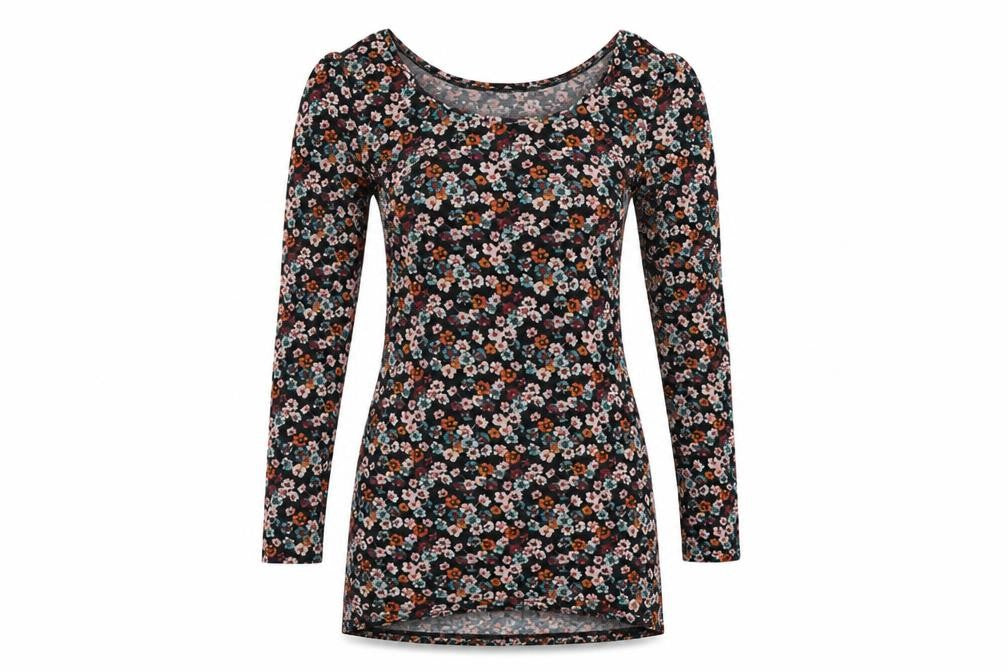 Divided Womens Black Floral  A-Line  Size 10