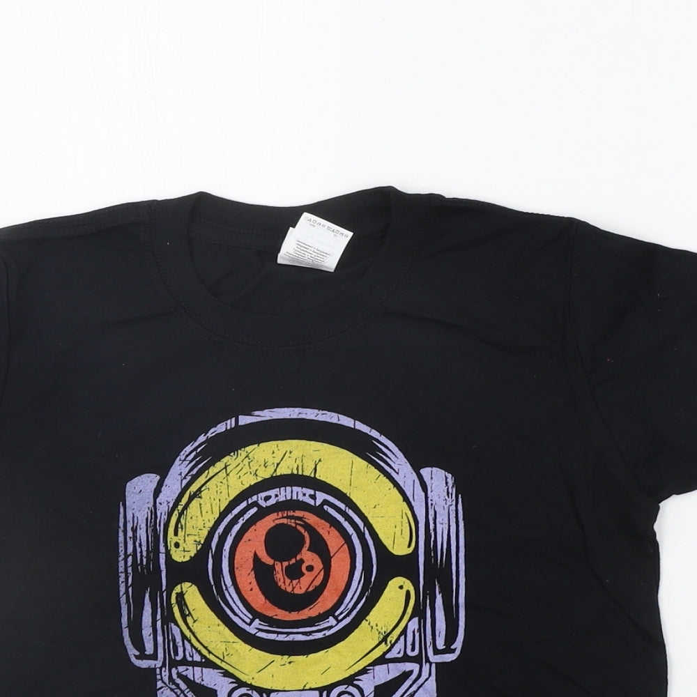 Gildan Girls Black   Basic T-Shirt Size S