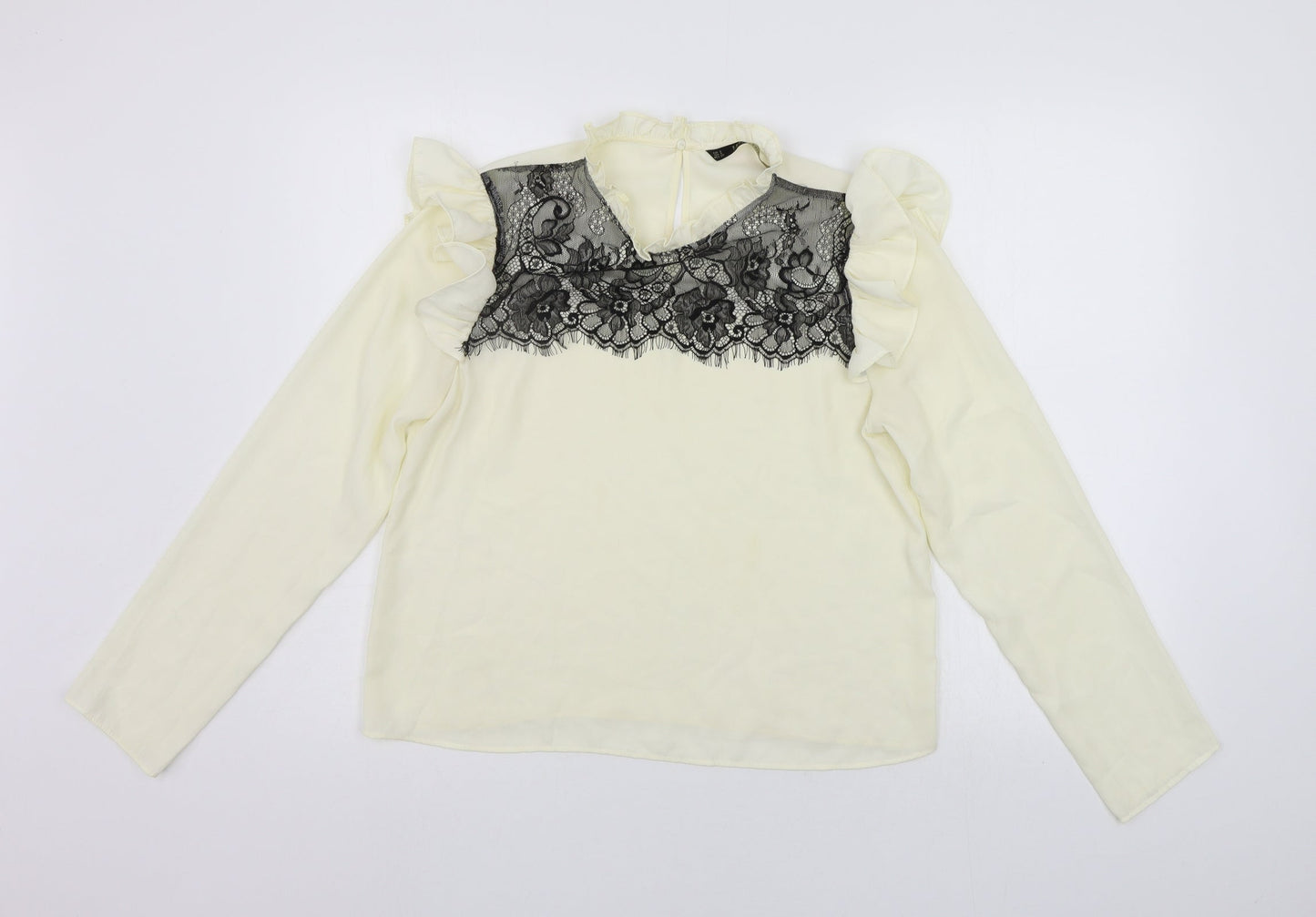 Zara Womens Yellow Geometric  Basic Blouse Size S