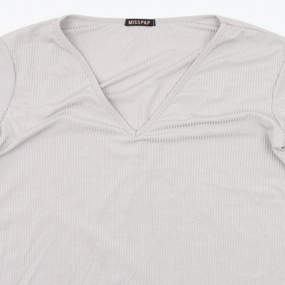 Misspap Womens Grey   Basic T-Shirt Size 12