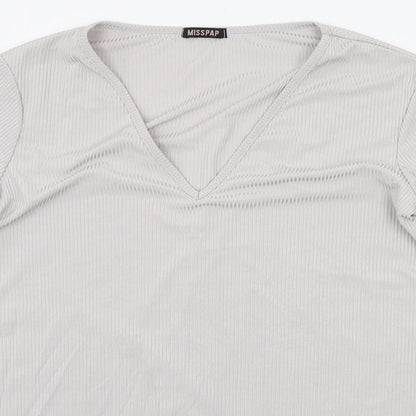 Misspap Womens Grey   Basic T-Shirt Size 12