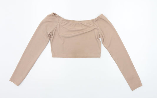 pretylittlething  Womens Beige   Basic Blouse Size 10