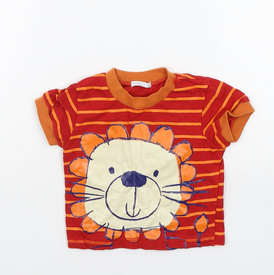 Pitter Patter Baby Red Striped  Basic T-Shirt Size 3-6 Months