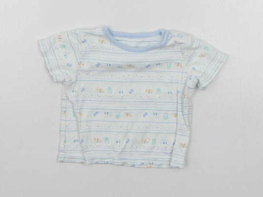 Marks and Spencer Baby White Geometric  Basic T-Shirt Size 3-6 Months