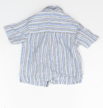 Back view of Next Baby Blue Striped Basic Button-Up, size 3-6, Months