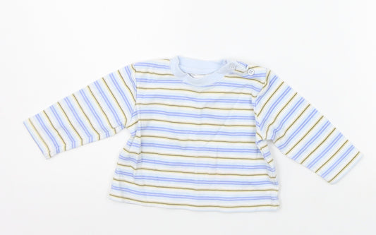 Earlydays Baby Blue Striped  Basic T-Shirt Size 3-6 Months