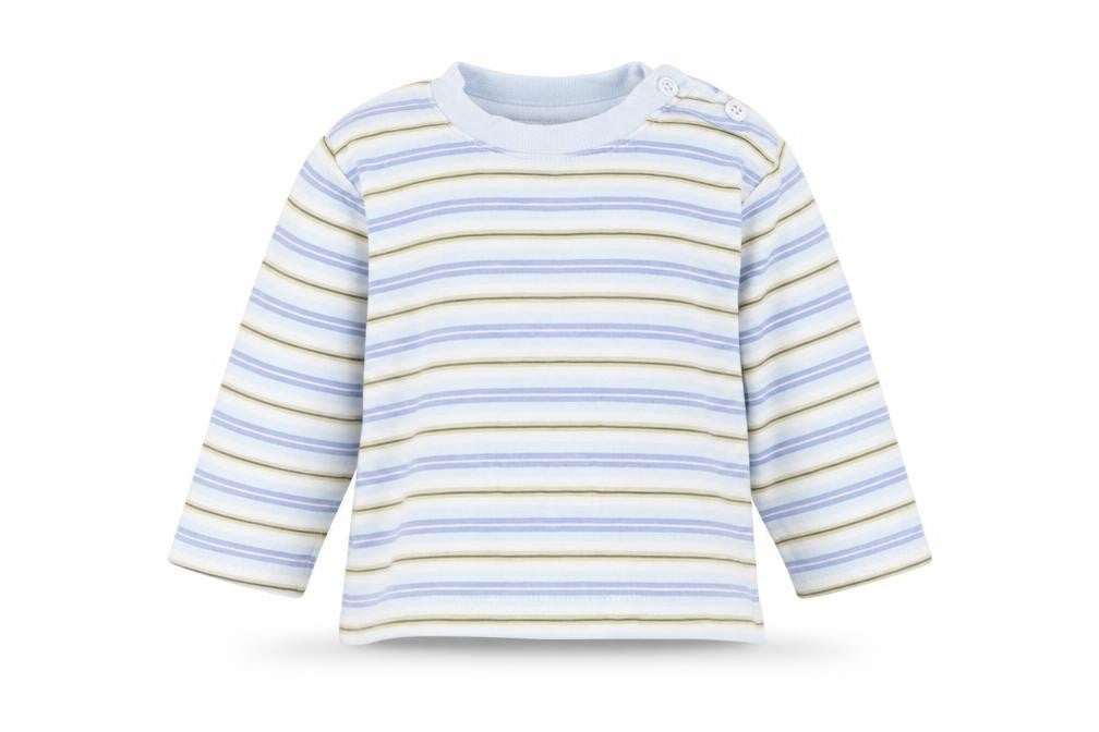 Earlydays Baby Blue Striped  Basic T-Shirt Size 3-6 Months