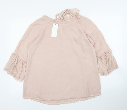 New Line Womens Pink   Basic Blouse Size L