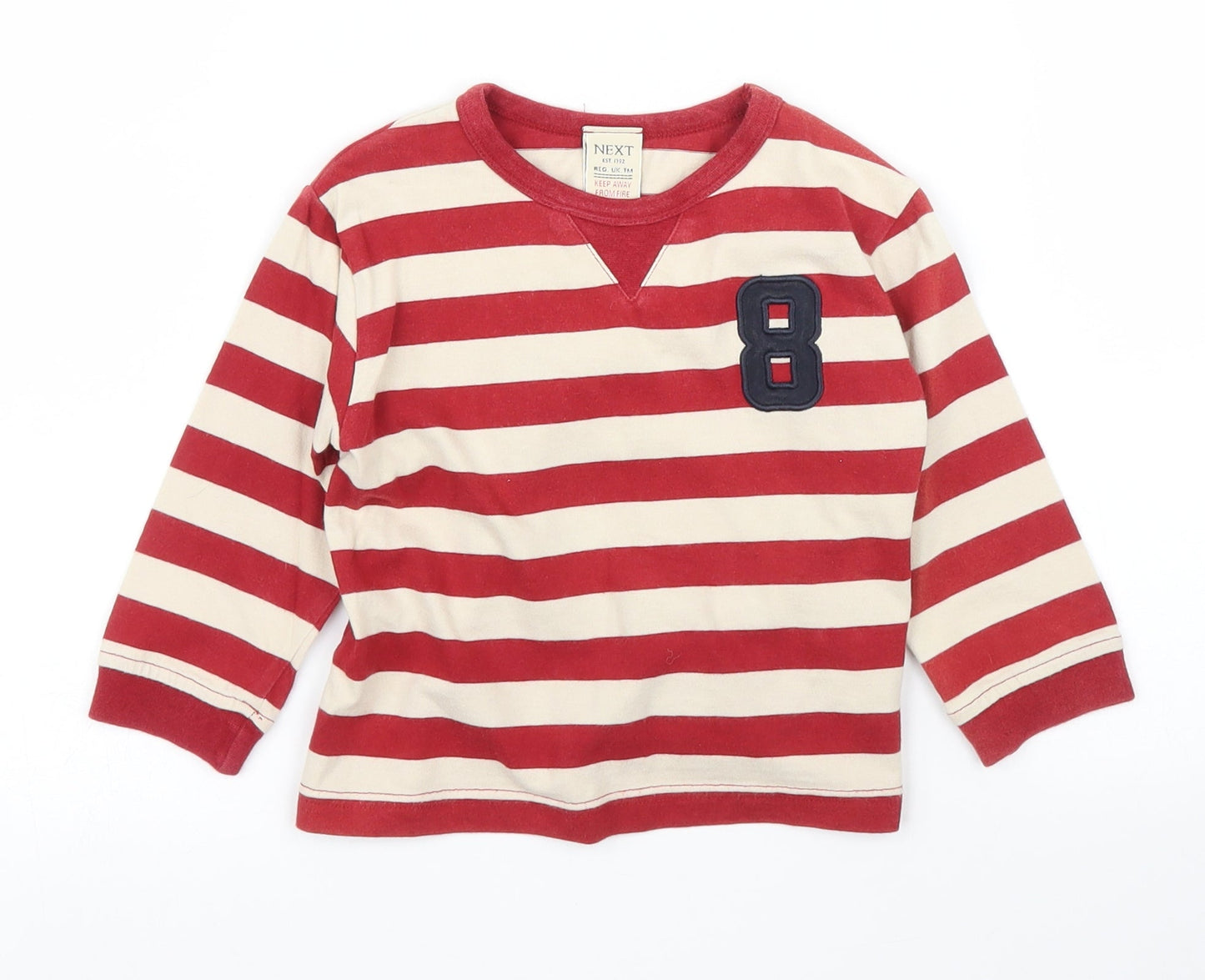 NEXT Girls Red Striped  Basic T-Shirt Size 9-12 Months