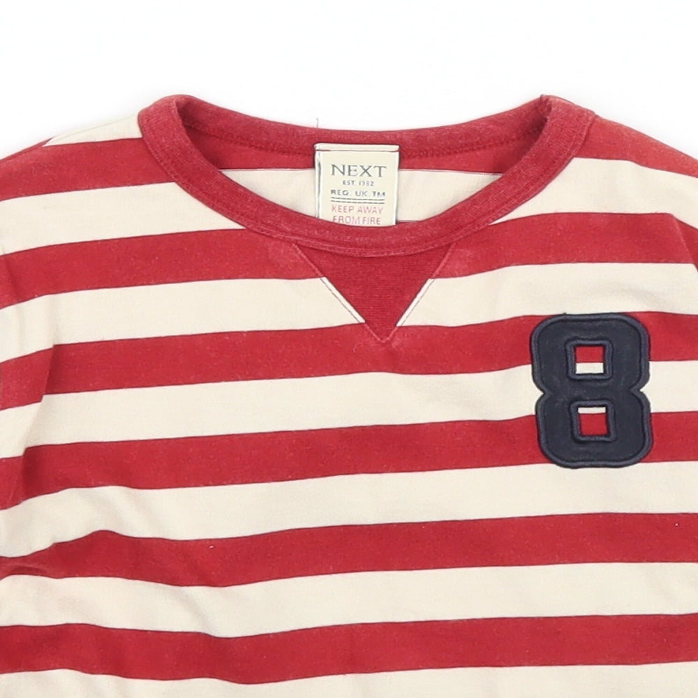 NEXT Girls Red Striped  Basic T-Shirt Size 9-12 Months