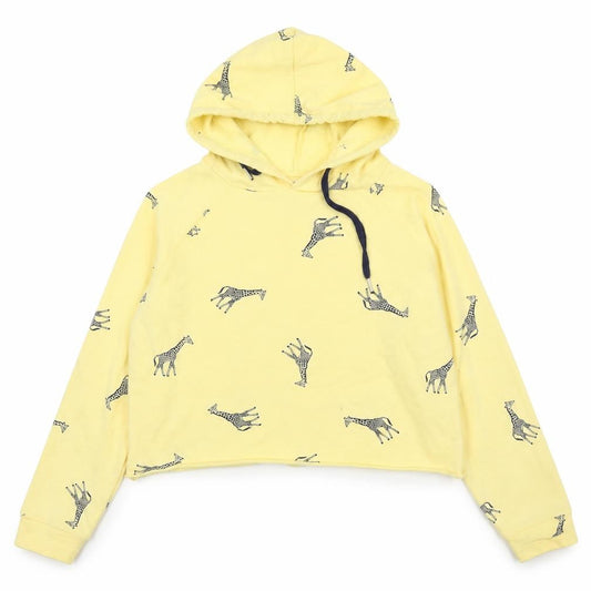 Messy Bun Womens Yellow   Pullover Hoodie Size M