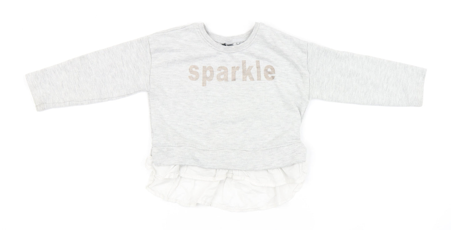 NEXT Girls Grey   Pullover Jumper Size 2-3 Years