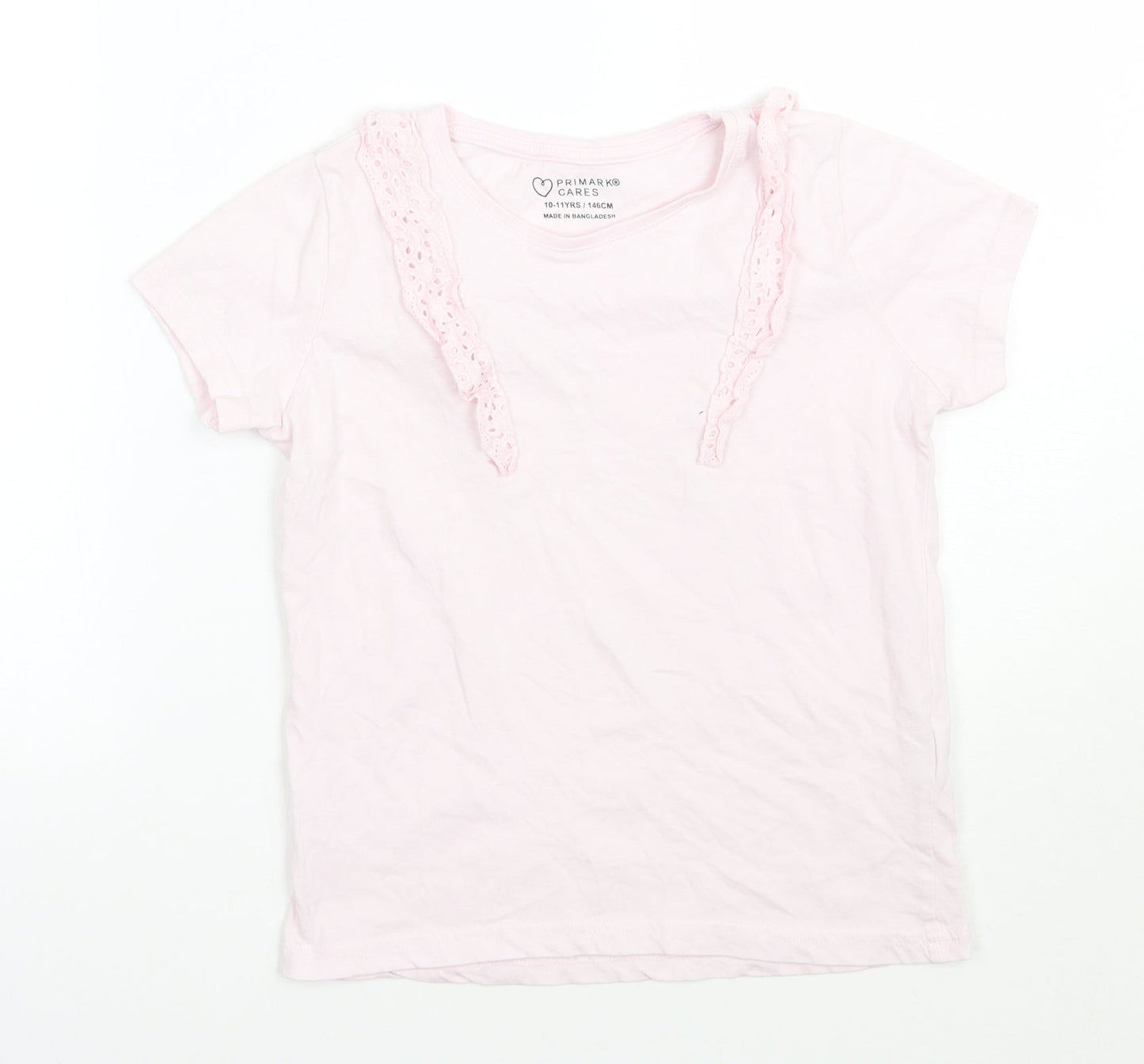 Primark Girls Pink   Basic T-Shirt Size 10-11 Years