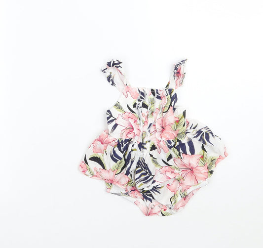 Patpat Girls White Floral  Babygrow One-Piece Size 3-6 Months