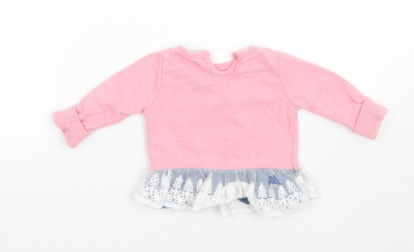 Crafted Girls Pink   Pullover Jumper Size 3-6 Months