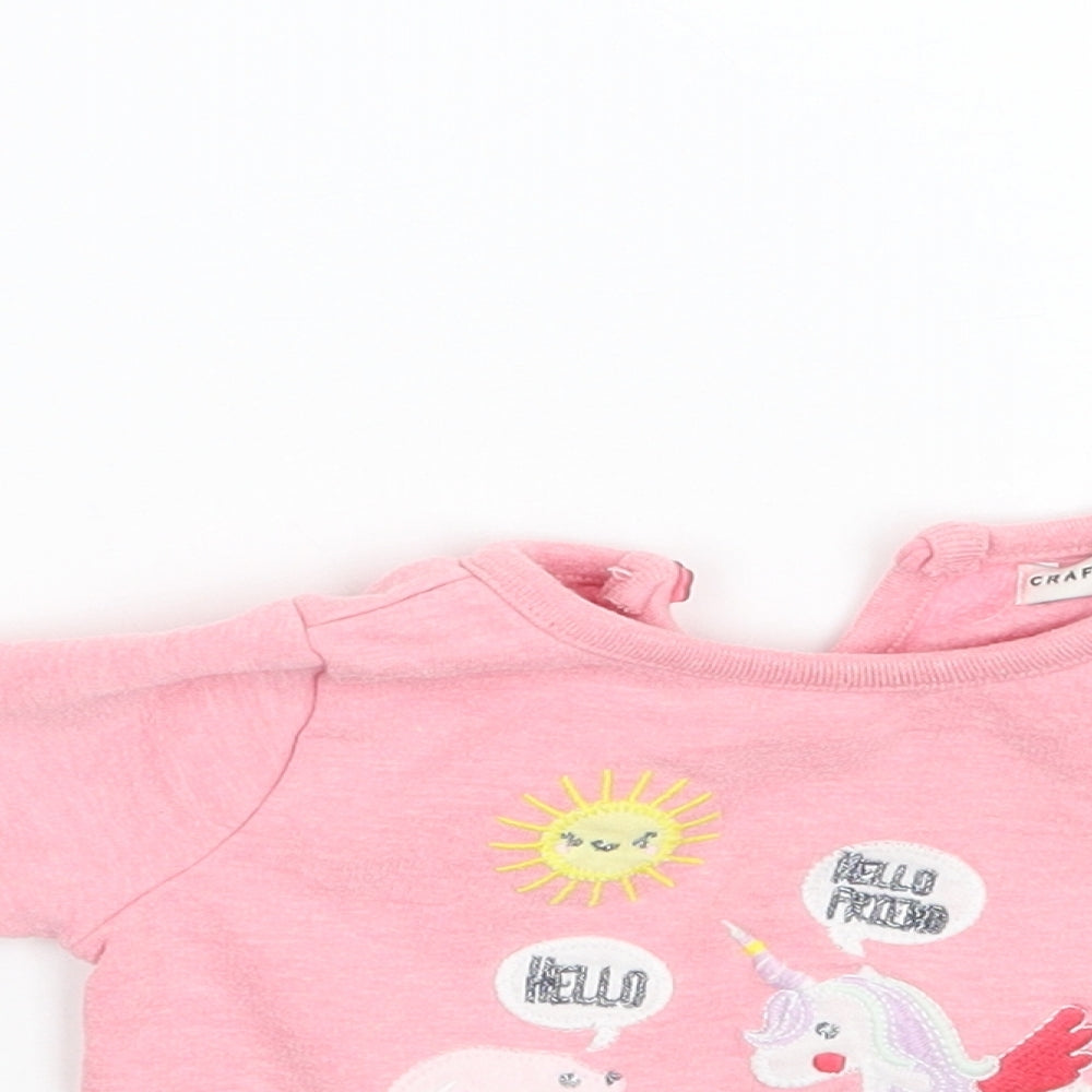 Crafted Girls Pink   Pullover Jumper Size 3-6 Months