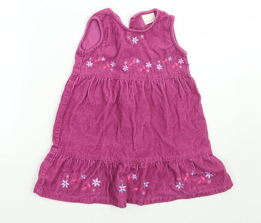 Morris mouse Girls Purple Floral  A-Line  Size 12-18 Months