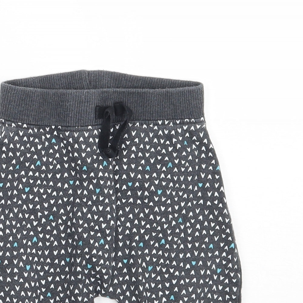 George Girls Grey Geometric  Sweatpants Trousers Size 6-9 Months