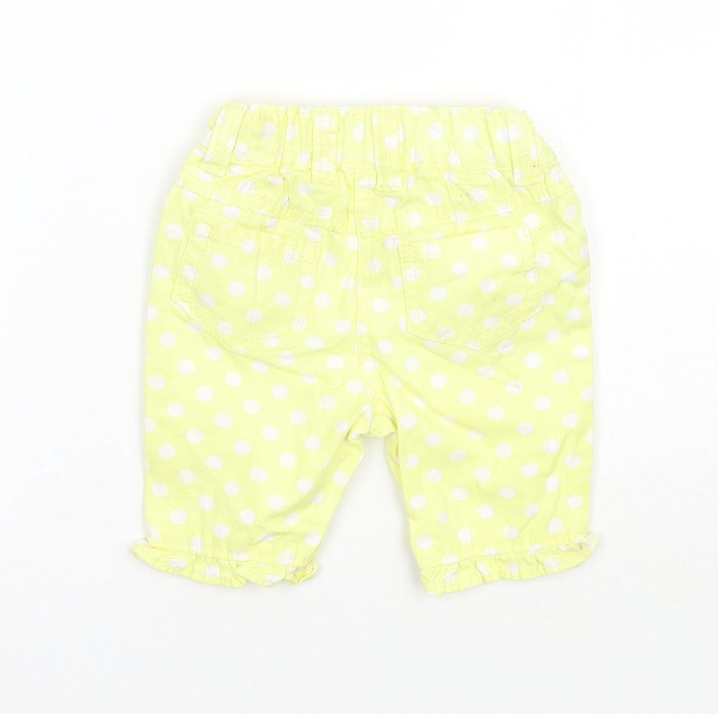 Cherokee Girls Yellow Polka Dot  Cropped Jeans Size 9-12 Months