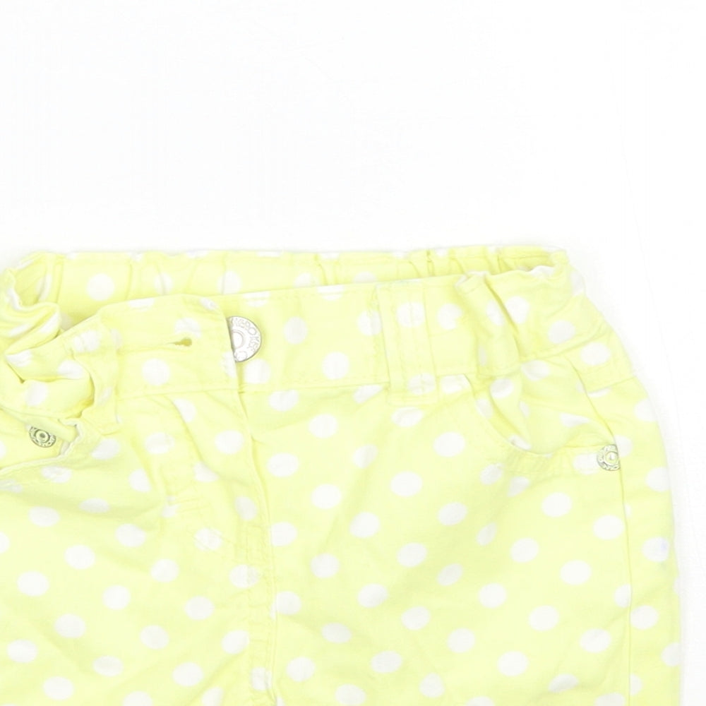 Cherokee Girls Yellow Polka Dot  Cropped Jeans Size 9-12 Months