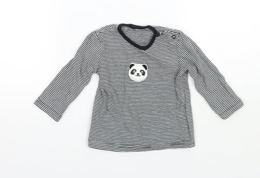 George Boys White Striped  Basic T-Shirt Size 6-9 Months