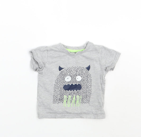 Primark Boys Grey   Basic T-Shirt Size 9-12 Months